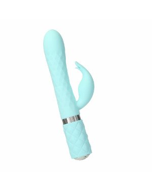 Розкішний кролик з ротацією та вібрацією Pillow Talk Lively Teal, кристал Сваровскі, потрійний відро