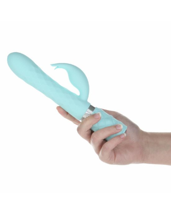 Розкішний кролик з ротацією та вібрацією Pillow Talk Lively Teal, кристал Сваровскі, потрійний відро Розкішний кролик з ротацією та вібрацією Pillow Talk Lively Teal, кристал Сваровскі, потрійний відро
