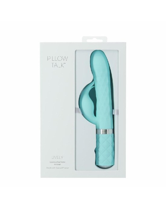 Розкішний кролик з ротацією та вібрацією Pillow Talk Lively Teal, кристал Сваровскі, потрійний відро Розкішний кролик з ротацією та вібрацією Pillow Talk Lively Teal, кристал Сваровскі, потрійний відро