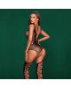 Бодістокінг JSY 7960 з імітацією панчіх One Size, декольте, бічні вирізи, відкритий доступ Бодістокінг JSY 7960 з імітацією панчіх One Size, декольте, бічні вирізи, відкритий доступ