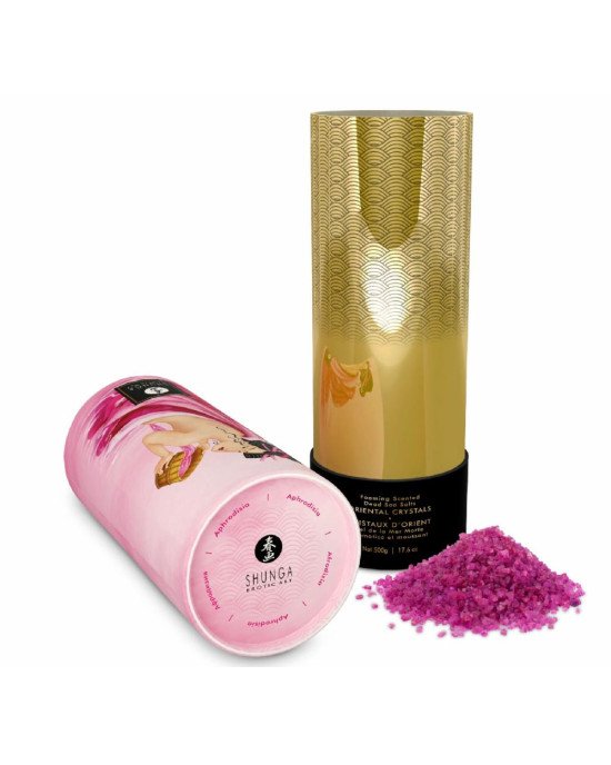 Пінлива сіль для ванни Shunga Dead Sea salt Oriental Crystals — Rose Petal (500 г), сіль Мертвого мо