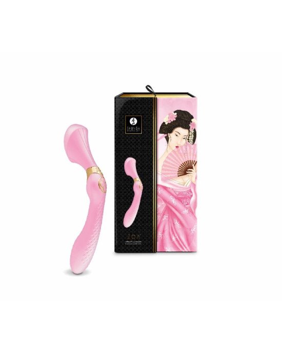Вібромасажер Shunga Zoa Light Pink, двосторонній