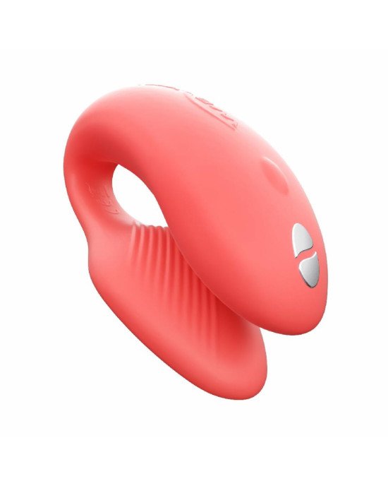 Смарт-вібратор для пар We-Vibe Chorus Crave Coral, сенсорне керування вібраціями стисненням пульта