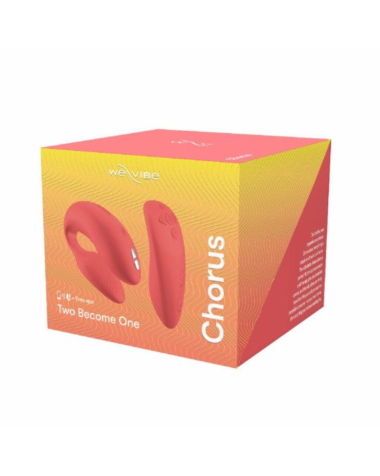 Смарт-вібратор для пар We-Vibe Chorus Crave Coral, сенсорне керування вібраціями стисненням пульта