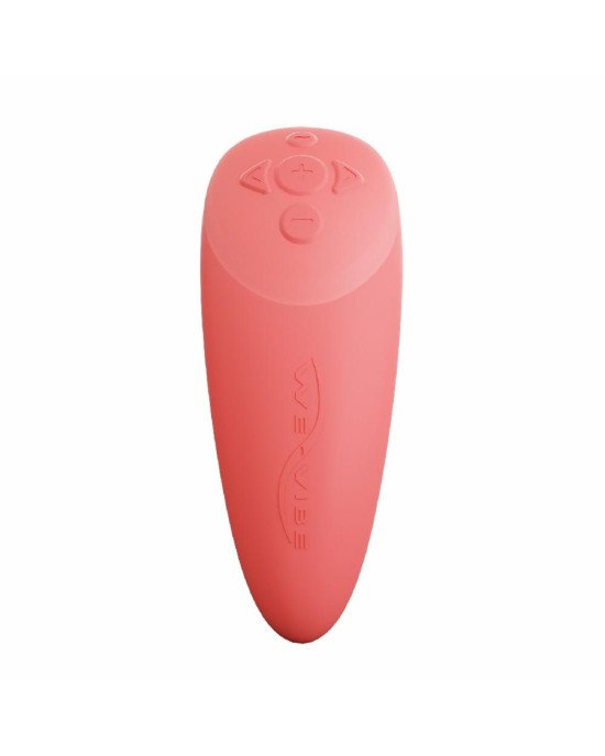 Смарт-вібратор для пар We-Vibe Chorus Crave Coral, сенсорне керування вібраціями стисненням пульта