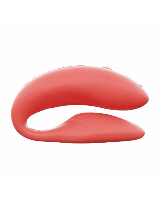 Смарт-вібратор для пар We-Vibe Chorus Crave Coral, сенсорне керування вібраціями стисненням пульта