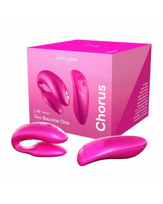 Смарт-вібратор для пар We-Vibe Chorus Cosmic Pink, сенсорне керування вібраціями стисненням пульта Смарт-вібратор для пар We-Vibe Chorus Cosmic Pink, сенсорне керування вібраціями стисненням пульта