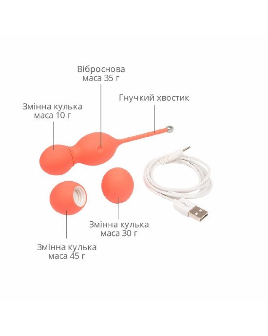Смарт вагінальні кульки з вібрацією We-Vibe Bloom, діаметр 3,3 см, маса 45, 65, 80 г Смарт вагінальні кульки з вібрацією We-Vibe Bloom, діаметр 3,3 см, маса 45, 65, 80 г