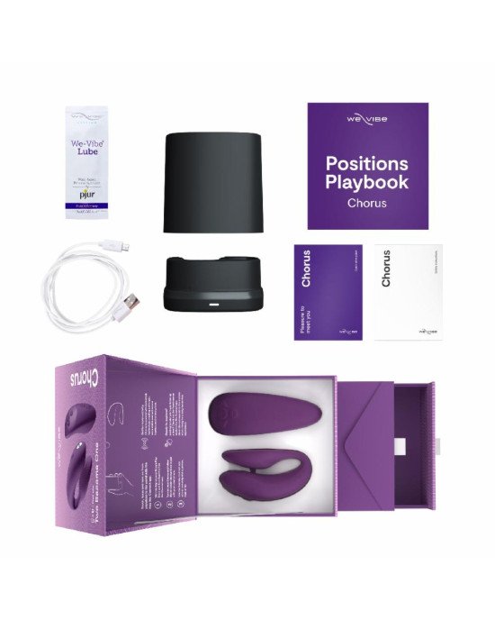 Смарт-вібратор для пар We-Vibe Chorus Purple, сенсорне керування вібраціями стисненням пульта Смарт-вібратор для пар We-Vibe Chorus Purple, сенсорне керування вібраціями стисненням пульта