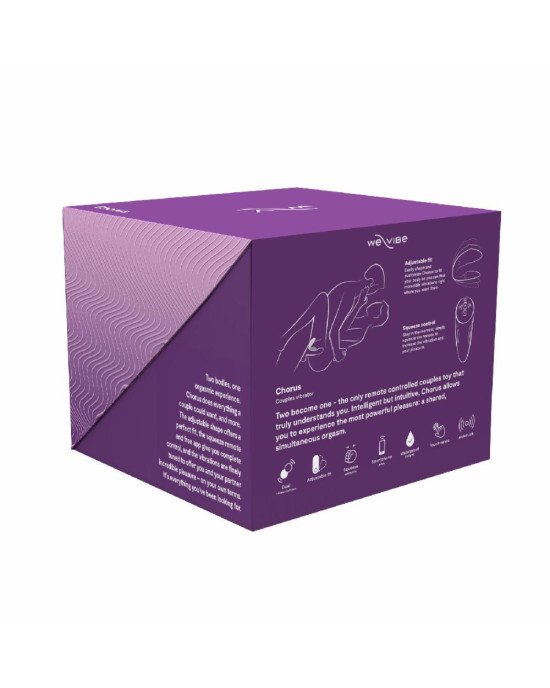 Смарт-вібратор для пар We-Vibe Chorus Purple, сенсорне керування вібраціями стисненням пульта Смарт-вібратор для пар We-Vibe Chorus Purple, сенсорне керування вібраціями стисненням пульта