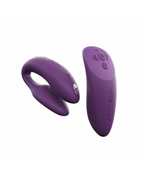 Смарт-вібратор для пар We-Vibe Chorus Purple, сенсорне керування вібраціями стисненням пульта Смарт-вібратор для пар We-Vibe Chorus Purple, сенсорне керування вібраціями стисненням пульта