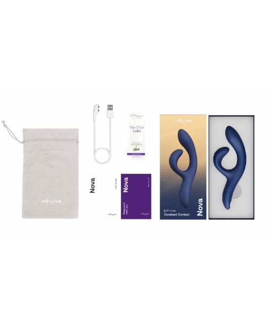 Смарт вібратор-кролик We-Vibe Nova Midnight Blue, ергономічний, регульований кут нахилу стовбура Смарт вібратор-кролик We-Vibe Nova Midnight Blue, ергономічний, регульований кут нахилу стовбура