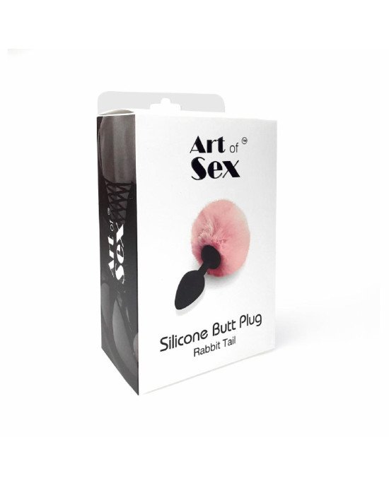 Силіконова анальна пробка М Art of Sex - Silicone Butt plug Rabbit Tail, Червоний Силіконова анальна пробка М Art of Sex - Silicone Butt plug Rabbit Tail, Червоний