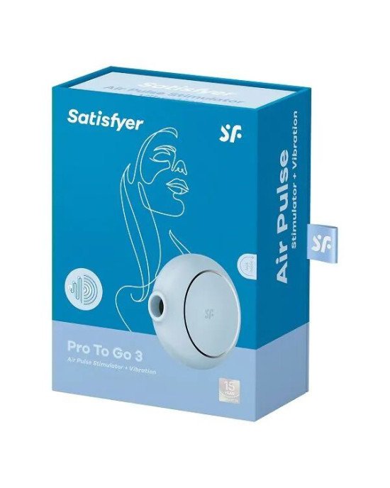 Вакуумний стимулятор із вібрацією Satisfyer Pro To Go 3 Blue