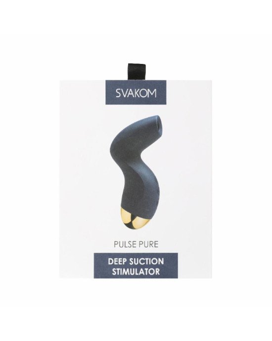 Вакуумний кліторальний стимулятор Svakom Pulse Pure Navy Blue, 5 режимів, 5 інтенсивностей у кожному Вакуумний кліторальний стимулятор Svakom Pulse Pure Navy Blue, 5 режимів, 5 інтенсивностей у кожному