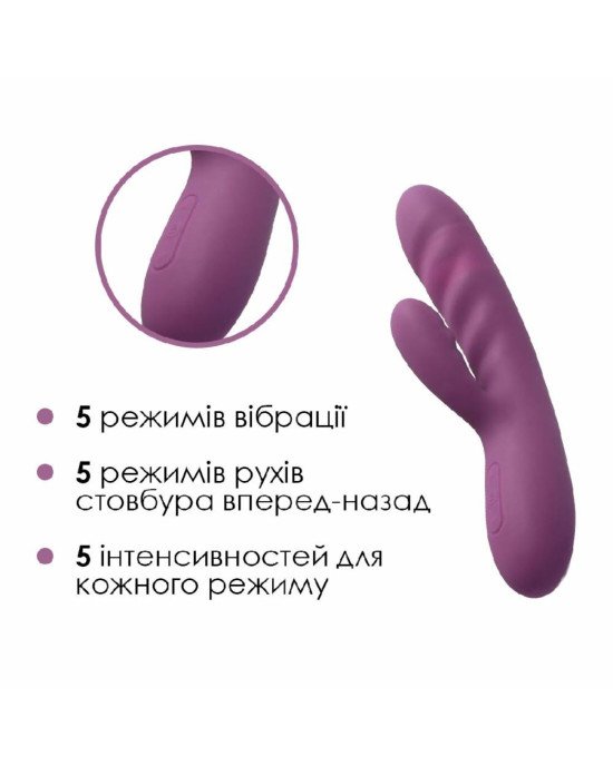 Вібратор-кролик Svakom Avery Lilac зі стовбуром, що рухається, рух вперед-назад Вібратор-кролик Svakom Avery Lilac зі стовбуром, що рухається, рух вперед-назад
