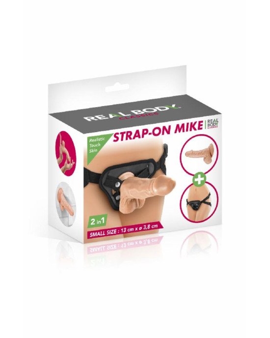 Жіночий страпон-трусики 2в1 Real Body — Mike: довжина 13 см, діам. 3,8 см, трусики та фалоімітатор н Жіночий страпон-трусики 2в1 Real Body — Mike: довжина 13 см, діам. 3,8 см, трусики та фалоімітатор н