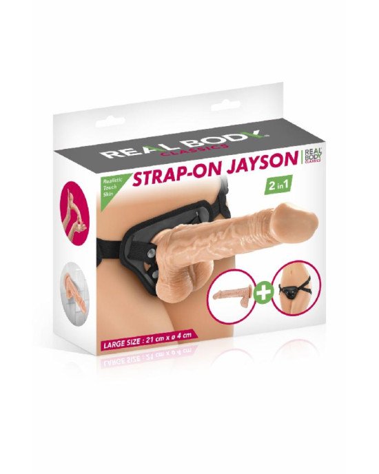 Жіночий страпон-трусики 2в1 Real Body — Jayson: довжина 21 см, діам. 4 см, трусики та фалоімітатор н Жіночий страпон-трусики 2в1 Real Body — Jayson: довжина 21 см, діам. 4 см, трусики та фалоімітатор н