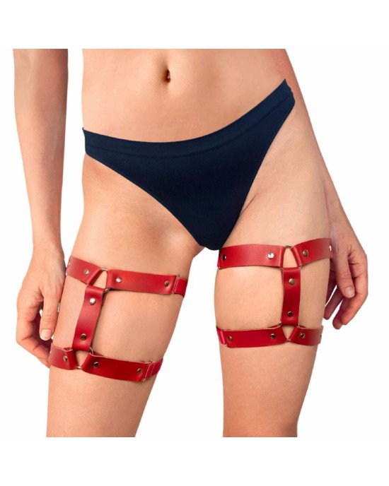 Гартери на ногу із натуральної шкіри Art of Sex - Kristina Leg Garters (2 шт), колір Червоний Гартери на ногу із натуральної шкіри Art of Sex - Kristina Leg Garters (2 шт), колір Червоний