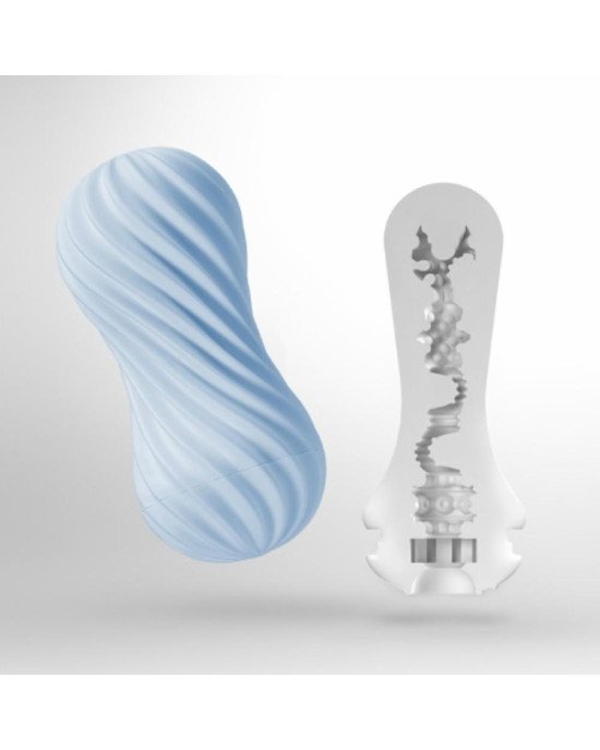 Мастурбатор Tenga FLEX Bubbly Blue зі змінною інтенсивністю, можна скручувати, вакуум Мастурбатор Tenga FLEX Bubbly Blue зі змінною інтенсивністю, можна скручувати, вакуум