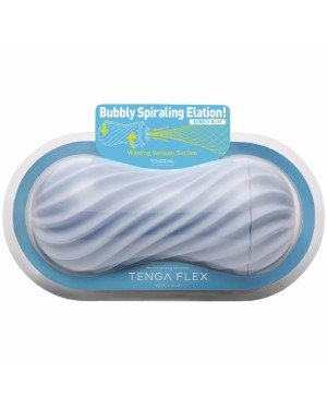 Мастурбатор Tenga FLEX Bubbly Blue зі змінною інтенсивністю, можна скручувати, вакуум