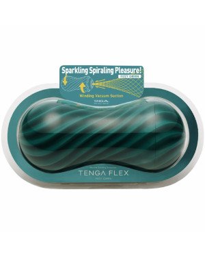 Мастурбатор Tenga FLEX Fizzy Green зі змінною інтенсивністю, можна скручувати, вакуум