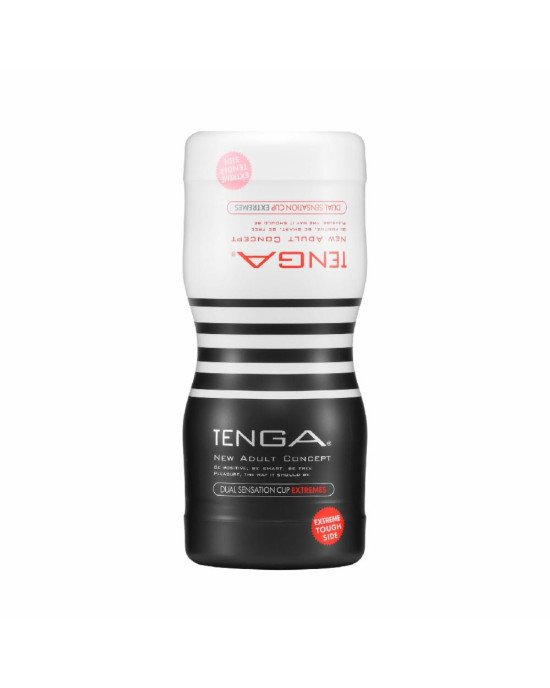 Мастурбатор Tenga Dual Sensation Cup EXTREMES, двосторонній, 2в1 — ніжна та жорстка стимуляція Мастурбатор Tenga Dual Sensation Cup EXTREMES, двосторонній, 2в1 — ніжна та жорстка стимуляція