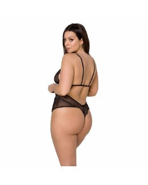 Боді Passion Amberly Body 4XL/5XL black, асиметричний крій, мереживний ліф, золота нитка Боді Passion Amberly Body 4XL/5XL black, асиметричний крій, мереживний ліф, золота нитка