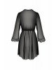 Пеньюар Passion Amberly Peignoir 4XL/5XL black, ажурні декольте та манжети, широкі рукави Пеньюар Passion Amberly Peignoir 4XL/5XL black, ажурні декольте та манжети, широкі рукави