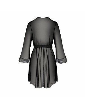 Пеньюар Passion Amberly Peignoir 4XL/5XL black, ажурні декольте та манжети, широкі рукави Пеньюар Passion Amberly Peignoir 4XL/5XL black, ажурні декольте та манжети, широкі рукави