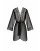 Пеньюар Passion Amberly Peignoir 6XL/7XL black, ажурні декольте та манжети, широкі рукави Пеньюар Passion Amberly Peignoir 6XL/7XL black, ажурні декольте та манжети, широкі рукави