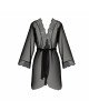 Пеньюар Passion Amberly Peignoir 6XL/7XL black, ажурні декольте та манжети, широкі рукави Пеньюар Passion Amberly Peignoir 6XL/7XL black, ажурні декольте та манжети, широкі рукави