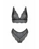 Комплект білизни Passion Amberly Set 4XL/5XL black, ліф, трусики бразиліана, люрексова нитка Комплект білизни Passion Amberly Set 4XL/5XL black, ліф, трусики бразиліана, люрексова нитка