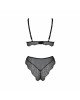 Комплект білизни Passion Amberly Set 4XL/5XL black, ліф, трусики бразиліана, люрексова нитка Комплект білизни Passion Amberly Set 4XL/5XL black, ліф, трусики бразиліана, люрексова нитка