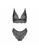 Комплект білизни Passion Amberly Set 4XL/5XL black, ліф, трусики бразиліана, люрексова нитка Комплект білизни Passion Amberly Set 4XL/5XL black, ліф, трусики бразиліана, люрексова нитка