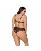 Комплект білизни Passion Amberly Set 4XL/5XL black, ліф, трусики бразиліана, люрексова нитка Комплект білизни Passion Amberly Set 4XL/5XL black, ліф, трусики бразиліана, люрексова нитка