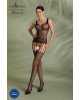 Бодістокінг Passion ECO BS001 One Size black, з доступом, імітація підв’язок, флористичний декор Бодістокінг Passion ECO BS001 One Size black, з доступом, імітація підв’язок, флористичний декор