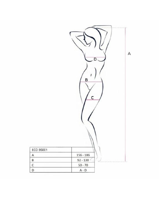 Бодістокінг Passion ECO BS001 One Size red, з доступом, імітація підв’язок, флористичний декор
