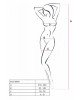 Бодістокінг Passion ECO BS001 One Size white, з доступом, імітація підв’язок, флористичний декор