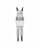 Бодістокінг Passion ECO BS001 One Size white, з доступом, імітація підв’язок, флористичний декор