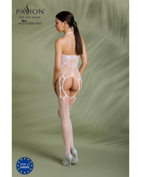 Бодістокінг Passion ECO BS002 white, відкритий доступ, імітація підв’язок, абстрактний малюнок Бодістокінг Passion ECO BS002 white, відкритий доступ, імітація підв’язок, абстрактний малюнок