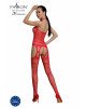 Бодістокінг Passion ECO BS006 red, з доступом, халтер, імітація підв’язок Бодістокінг Passion ECO BS006 red, з доступом, халтер, імітація підв’язок