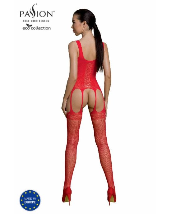 Бодістокінг Passion ECO BS007 red, з доступом, силуетний малюнок, імітація підв’язок Бодістокінг Passion ECO BS007 red, з доступом, силуетний малюнок, імітація підв’язок
