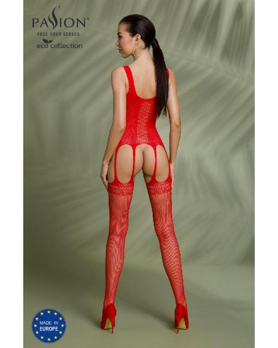Бодістокінг Passion ECO BS007 red, з доступом, силуетний малюнок, імітація підв’язок Бодістокінг Passion ECO BS007 red, з доступом, силуетний малюнок, імітація підв’язок
