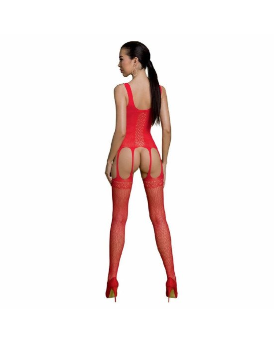Бодістокінг Passion ECO BS007 red, з доступом, силуетний малюнок, імітація підв’язок Бодістокінг Passion ECO BS007 red, з доступом, силуетний малюнок, імітація підв’язок