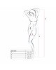 Еротичні колготки-бодістокінг Passion ECO S002 black, з доступом, геометричне плетіння