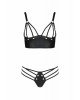 Комплект з екошкіри Passion Malwia Bikini 6XL/7XL black, з люверсами та ремінцями, бра, трусики Комплект з екошкіри Passion Malwia Bikini 6XL/7XL black, з люверсами та ремінцями, бра, трусики