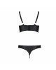 Комплект з екошкіри Passion Malwia Bikini 6XL/7XL black, з люверсами та ремінцями, бра, трусики Комплект з екошкіри Passion Malwia Bikini 6XL/7XL black, з люверсами та ремінцями, бра, трусики