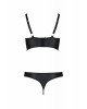 Комплект з екошкіри Passion Malwia Bikini 6XL/7XL black, з люверсами та ремінцями, бра, трусики Комплект з екошкіри Passion Malwia Bikini 6XL/7XL black, з люверсами та ремінцями, бра, трусики