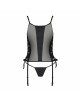 Сітчастий корсет з екошкіри Passion Malwia Corset 4XL/5XL black, з люверсами та знімними пажами Сітчастий корсет з екошкіри Passion Malwia Corset 4XL/5XL black, з люверсами та знімними пажами